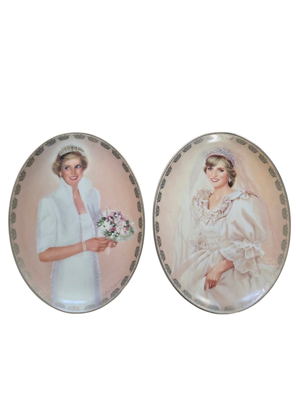 Princess Diana Bradford Exchange Oval Plate Set (2)